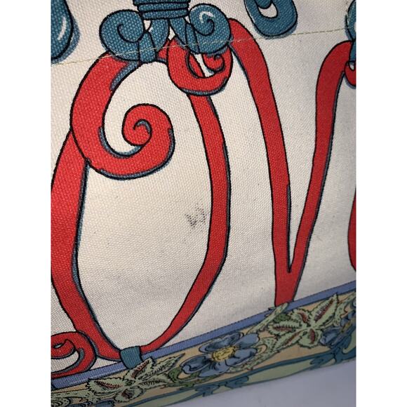 Brighton A winters love colorful canvas large tote bag - Picture 6 of 12